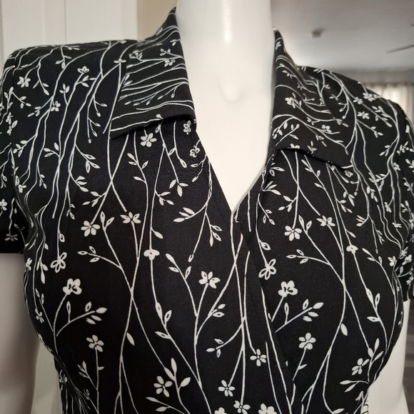 Vintage K.C. Spencer New York Floral Black Wrap Maxi Dress Size 10 NWT - Picture 2 of 11